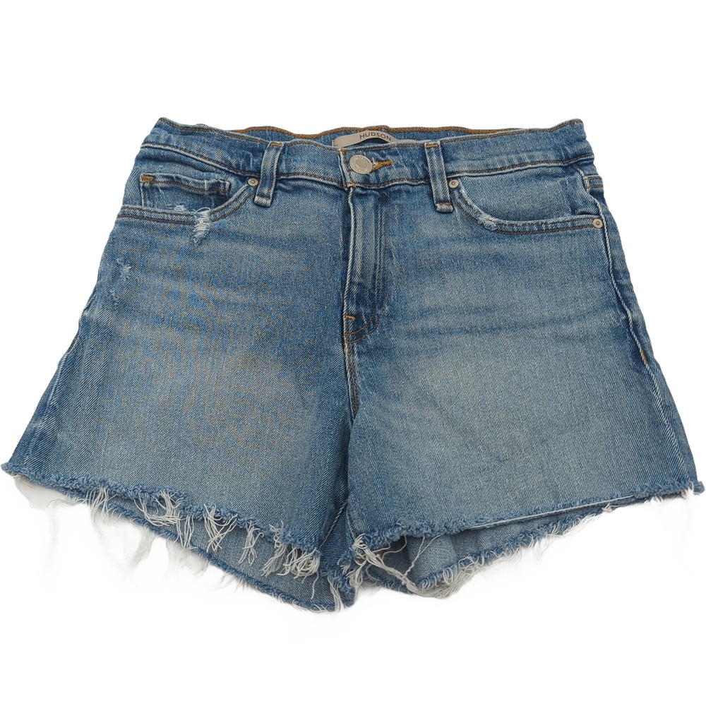 Hudson Gemma Cut Off Denim Shorts Blue Distressed Frayed Hem Size 26